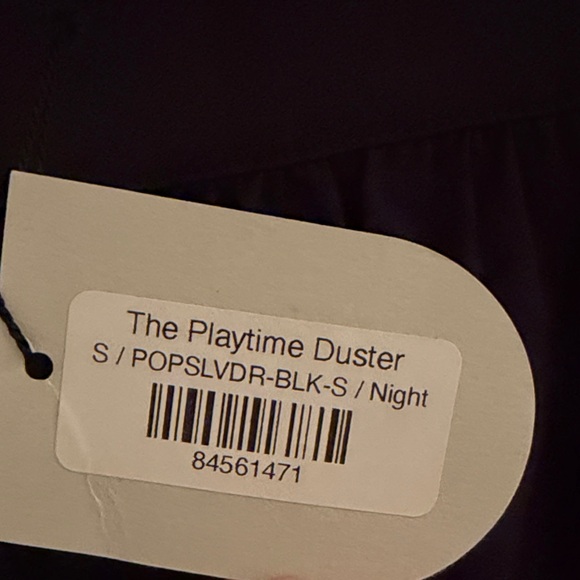 Duster Black Square-Neck Maxi Dress with Puff Sleeves, Tiered Skirt, Pockets - Picture 4 of 12